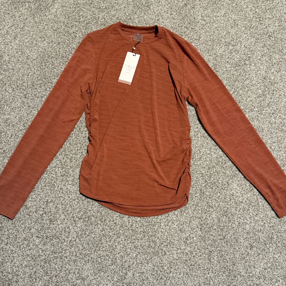 Calia Tissue Texture Long Sleeve Crew